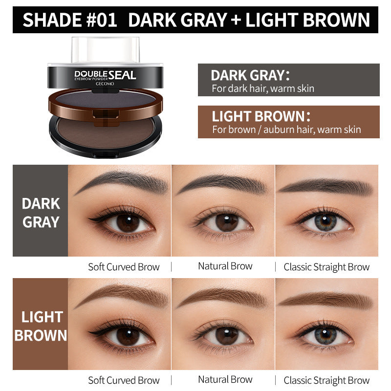 🌸 2-Color Waterproof Brow Stamp Kit for Quick, Natural-Looking Brows