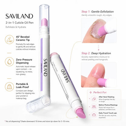 💅2-in-1 Cuticle Care Pen – 45° Ceramic Tip + Hydrating Oil for All Nail Types