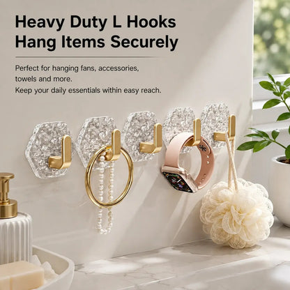 Heavy-Duty Plastic Self-Adhesive Hexagonal Ripple Hooks