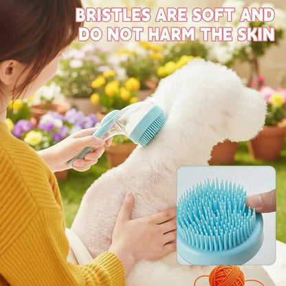🐶2-in-1 Press-to-Dispense Dog Bath & Grooming Brush — Helps Pets Love Bath Time🐾