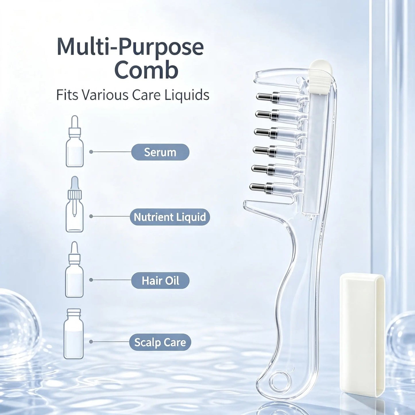 Refillable Scalp Oil Applicator Comb – Direct Root Application & Gentle Scalp Massage