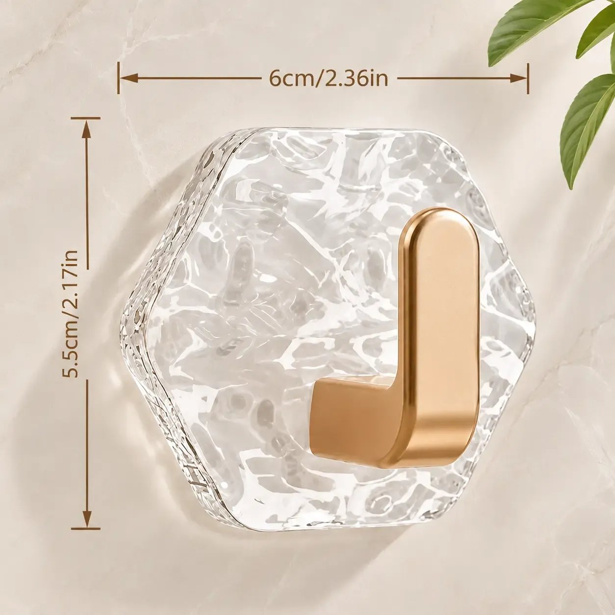 Heavy-Duty Plastic Self-Adhesive Hexagonal Ripple Hooks