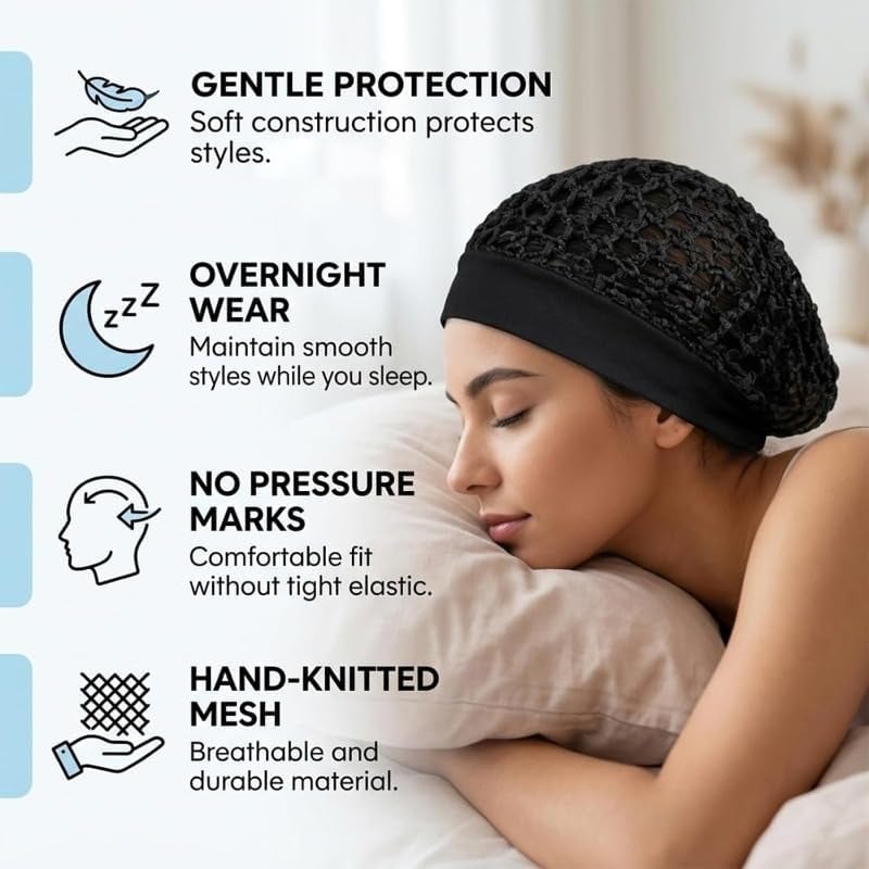 💖 LAST DAY 50% OFF! 🌙 3-Piece Ultra-Soft Wide-Band Sleep Bonnet Set