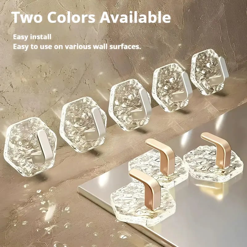Heavy-Duty Plastic Self-Adhesive Hexagonal Ripple Hooks