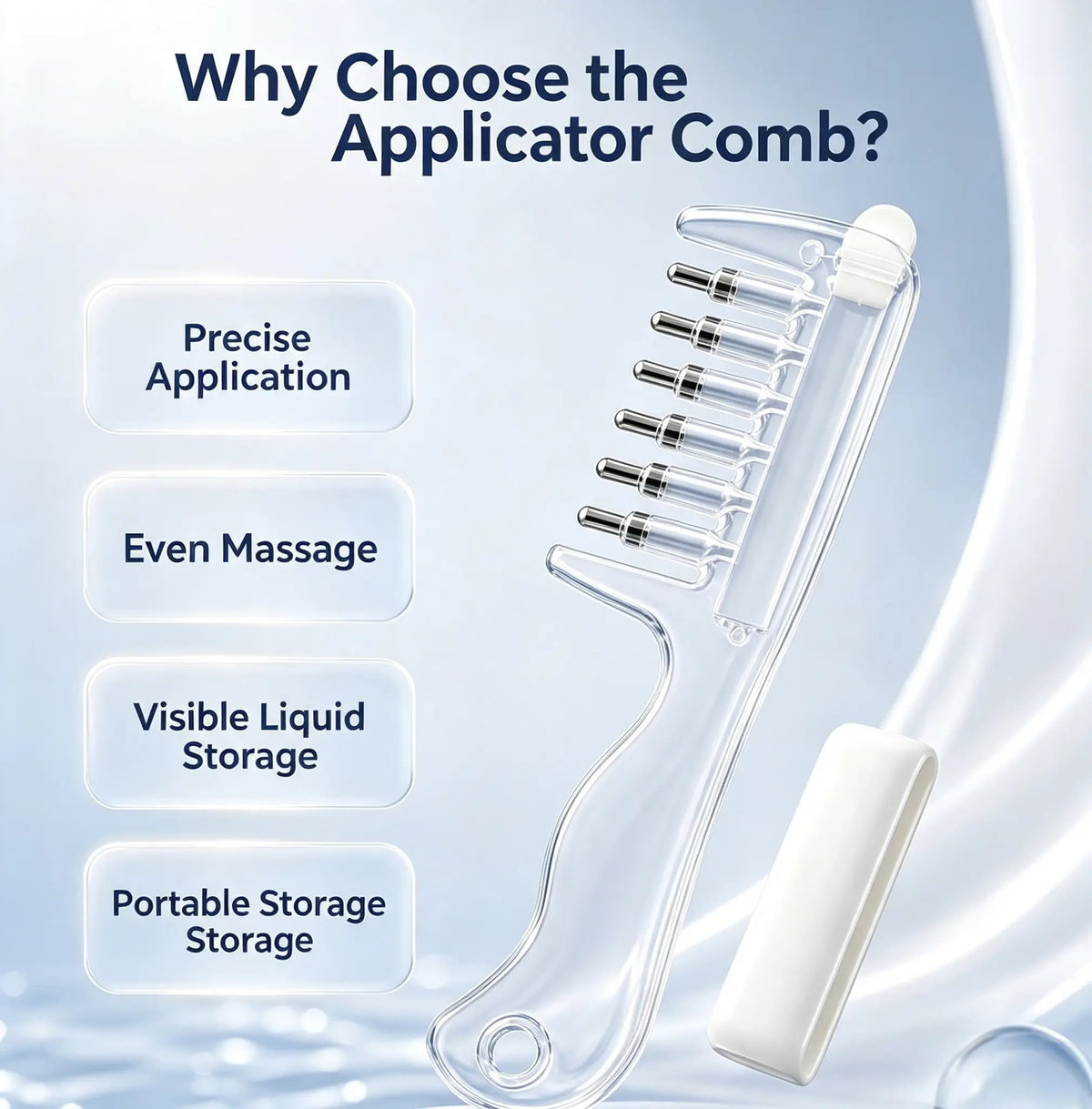 Refillable Scalp Oil Applicator Comb – Direct Root Application & Gentle Scalp Massage