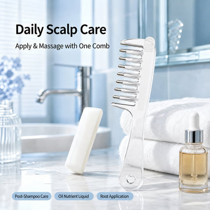 Refillable Scalp Oil Applicator Comb – Direct Root Application & Gentle Scalp Massage
