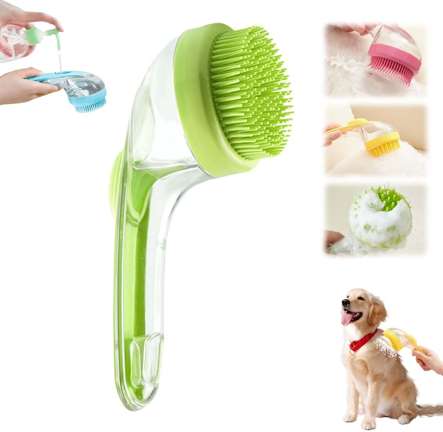 🐶2-in-1 Press-to-Dispense Dog Bath & Grooming Brush — Helps Pets Love Bath Time🐾