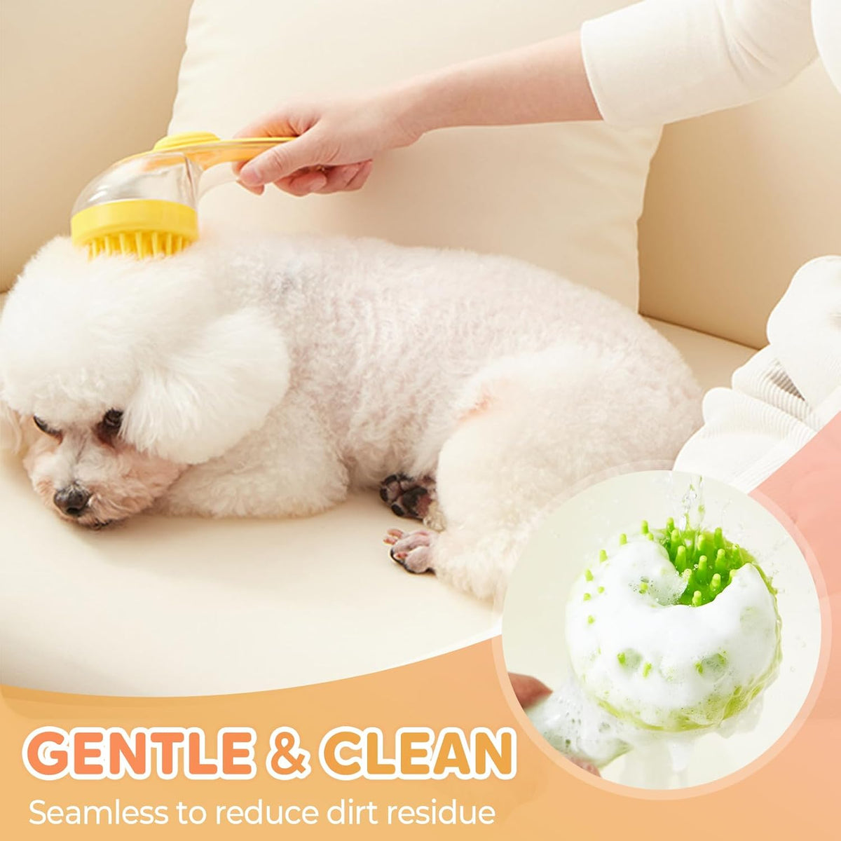 🐶2-in-1 Press-to-Dispense Dog Bath & Grooming Brush — Helps Pets Love Bath Time🐾