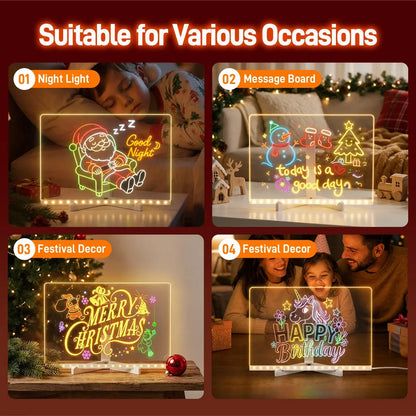 🎨LED Glow Drawing Board ✨ Unleash Your Child’s Imagination | Erasable & Reusable, Perfect Christmas Gift