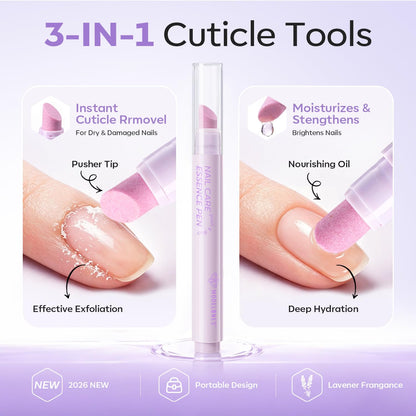 💅2-in-1 Cuticle Care Pen – 45° Ceramic Tip + Hydrating Oil for All Nail Types