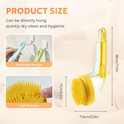 🐶2-in-1 Press-to-Dispense Dog Bath & Grooming Brush — Helps Pets Love Bath Time🐾