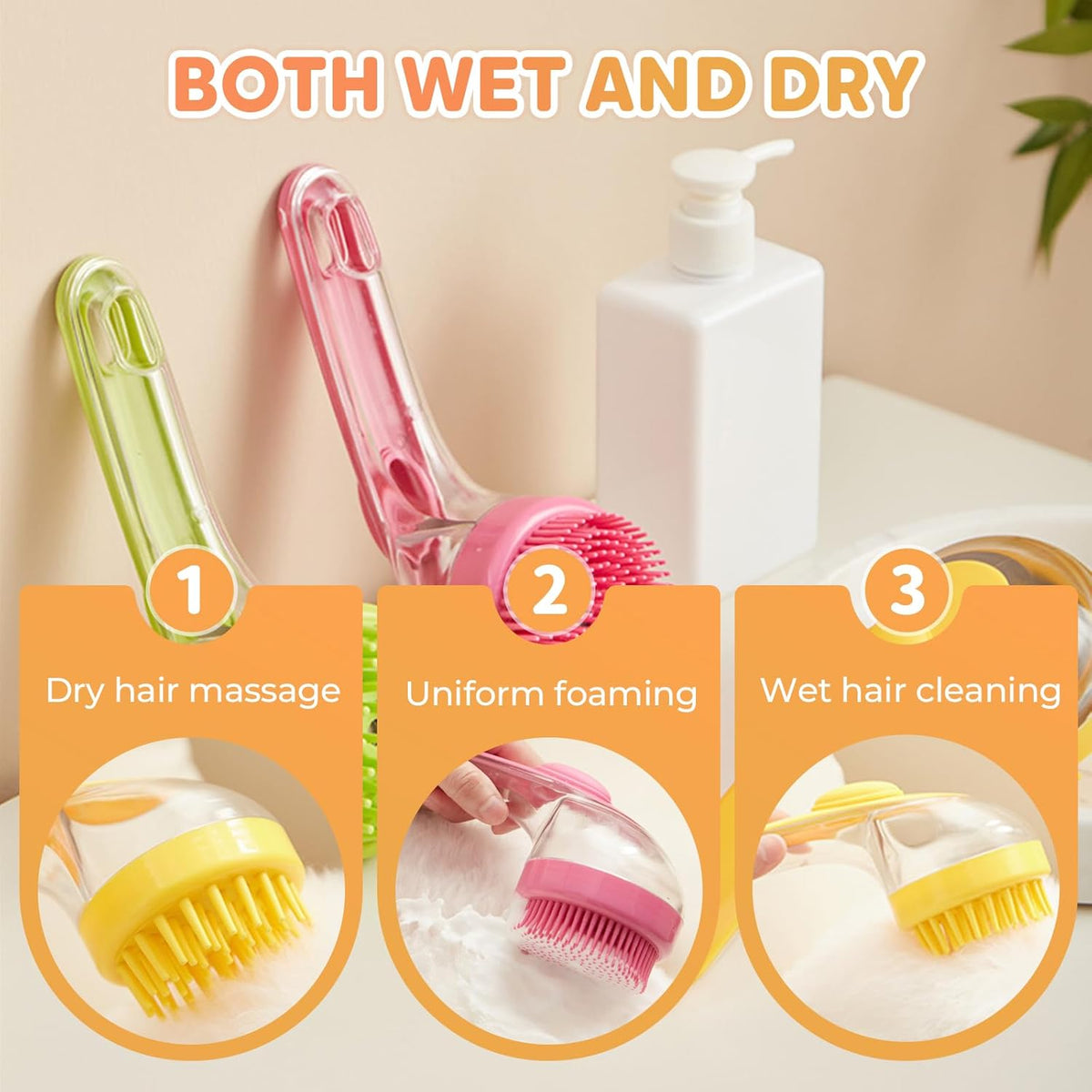 🐶2-in-1 Press-to-Dispense Dog Bath & Grooming Brush — Helps Pets Love Bath Time🐾