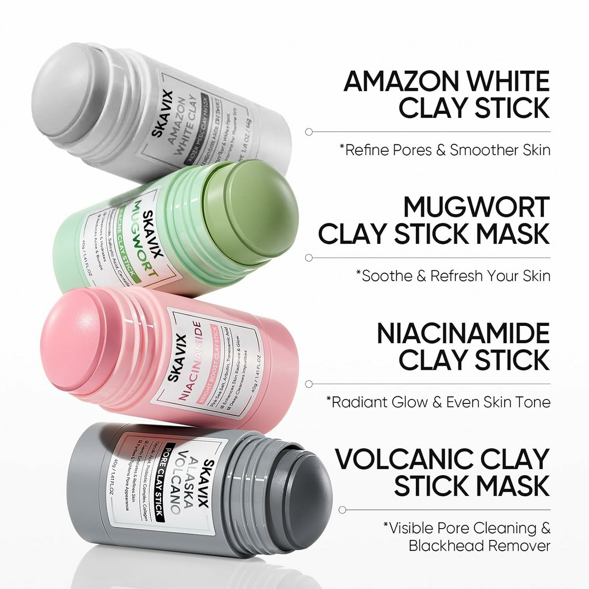 4-in-1 Volcanic Clay Deep Cleansing Mask Set for All Skin Concerns