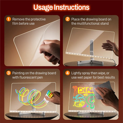 🎨LED Glow Drawing Board ✨ Unleash Your Child’s Imagination | Erasable & Reusable, Perfect Christmas Gift