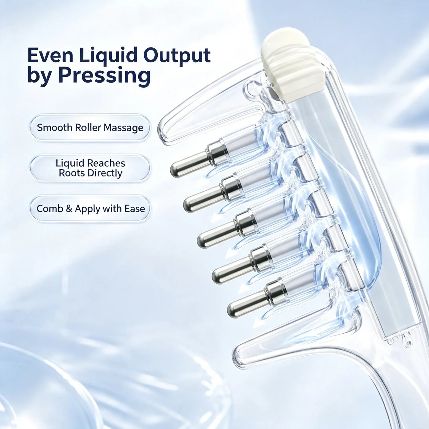 Refillable Scalp Oil Applicator Comb – Direct Root Application & Gentle Scalp Massage
