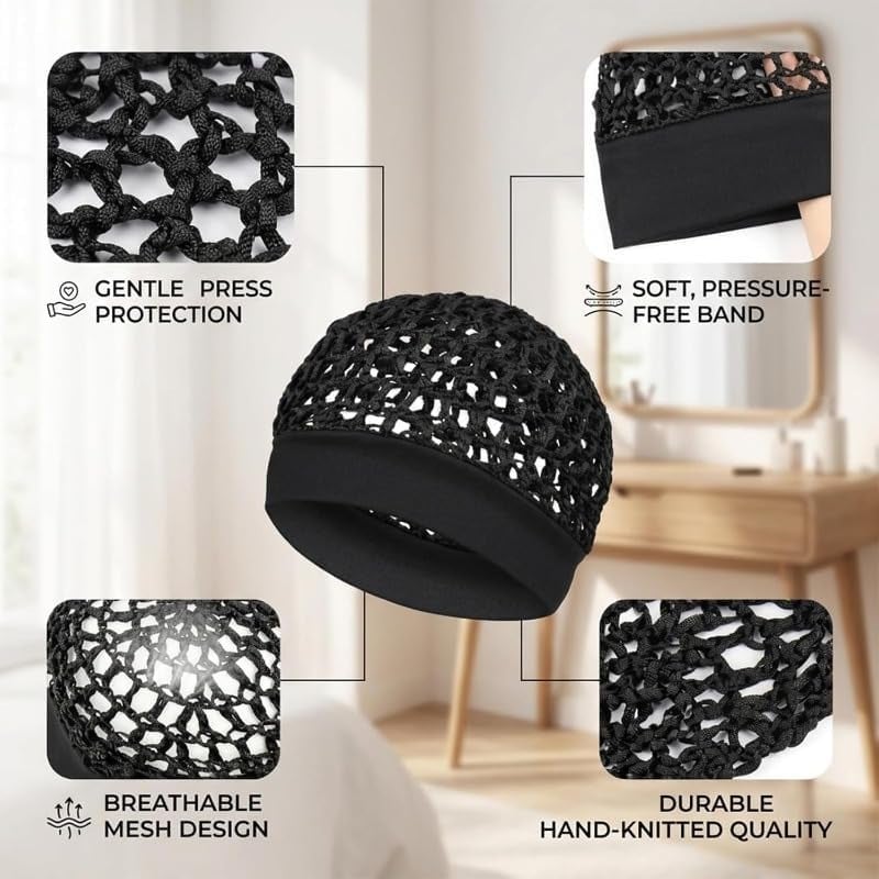 💖 LAST DAY 50% OFF! 🌙 3-Piece Ultra-Soft Wide-Band Sleep Bonnet Set