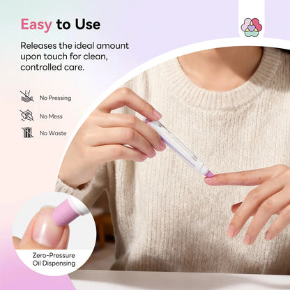 💅2-in-1 Cuticle Care Pen – 45° Ceramic Tip + Hydrating Oil for All Nail Types