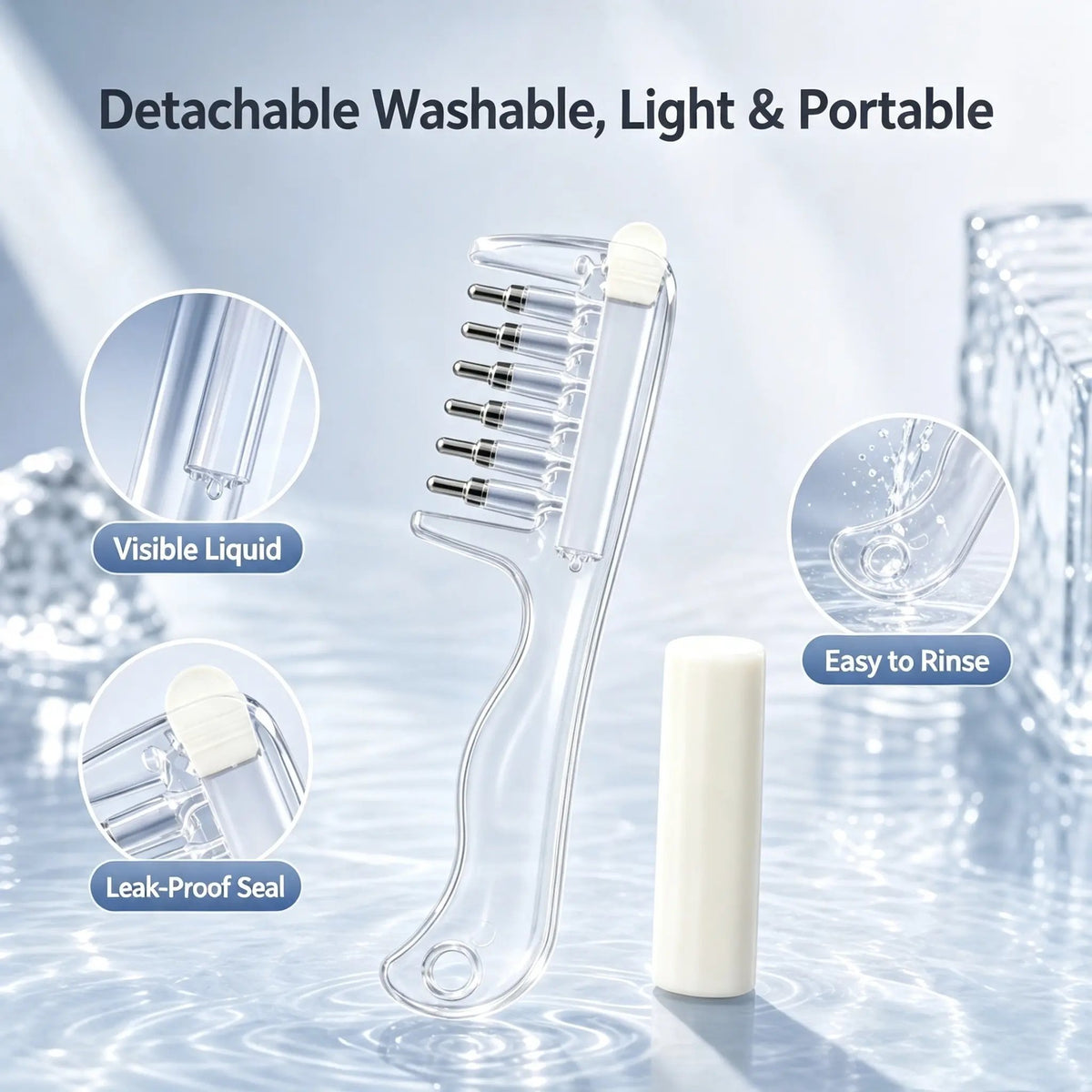 Refillable Scalp Oil Applicator Comb – Direct Root Application & Gentle Scalp Massage