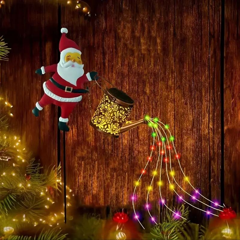 🎄 Christmas Flash Sale 🎅 Solar-Powered Santa Claus Garden Stake Kettle Light