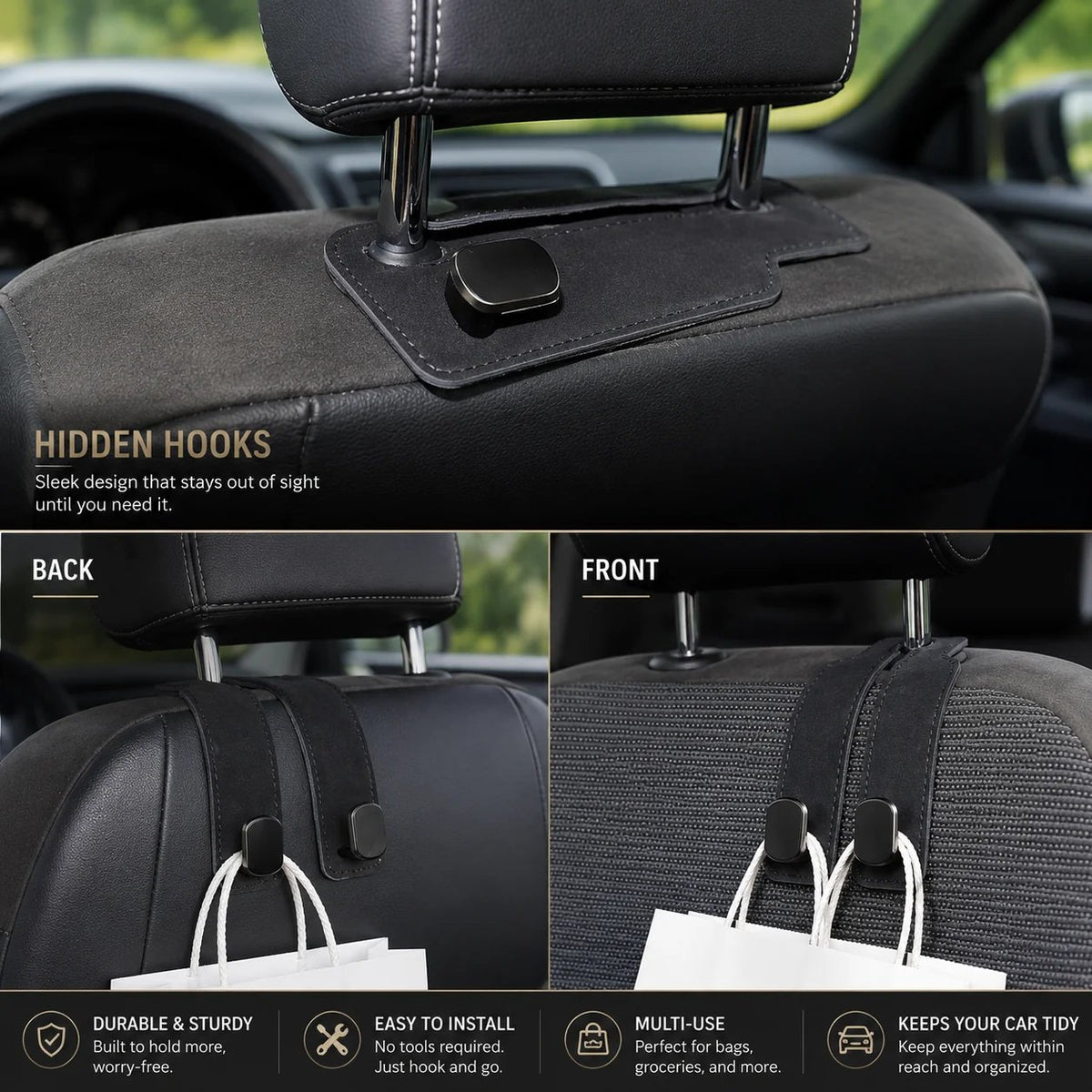 🔥LAST DAY: BUY 1 GET 1 FREE✨Car Purse Hook, Purse Hook for Car Seats Headrest, Car Seat Hooks 🚗